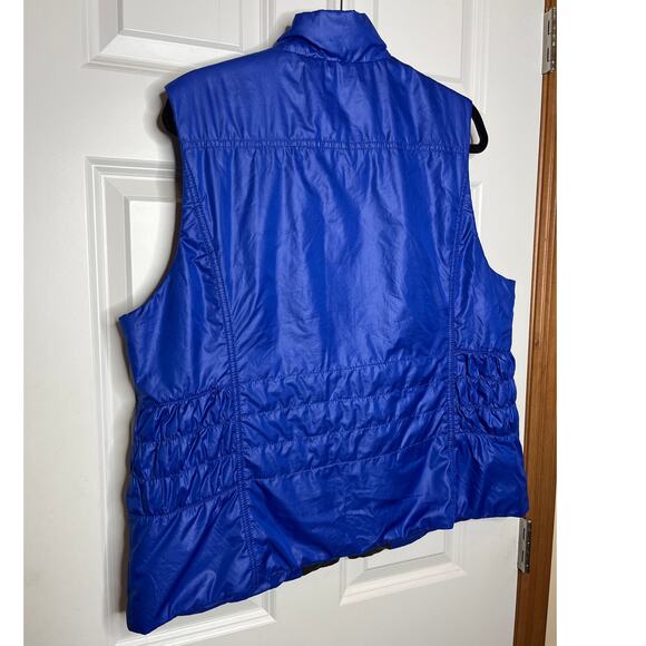 Chicos Zenergy Blue Vest Jacket Chicos Size 3 / US XL 16 Ruched Waist Full Zip - Picture 2 of 7
